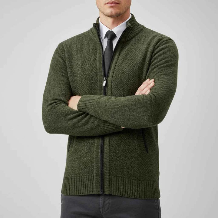 Men's Zip-Up Sweater Green