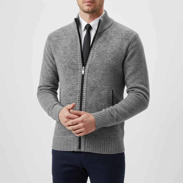 Men's Zip-Up Sweater Grey