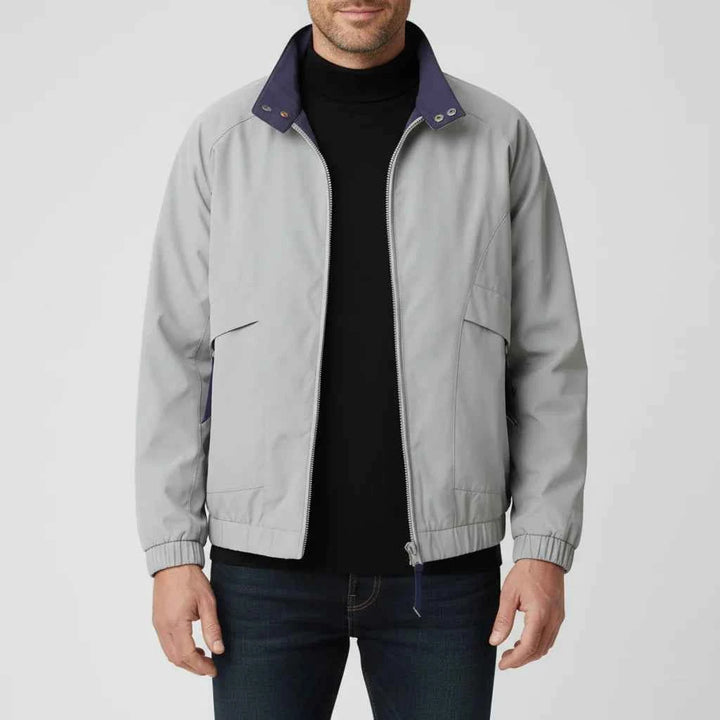 Men's Zip-Up Windbreaker Jacket Gray