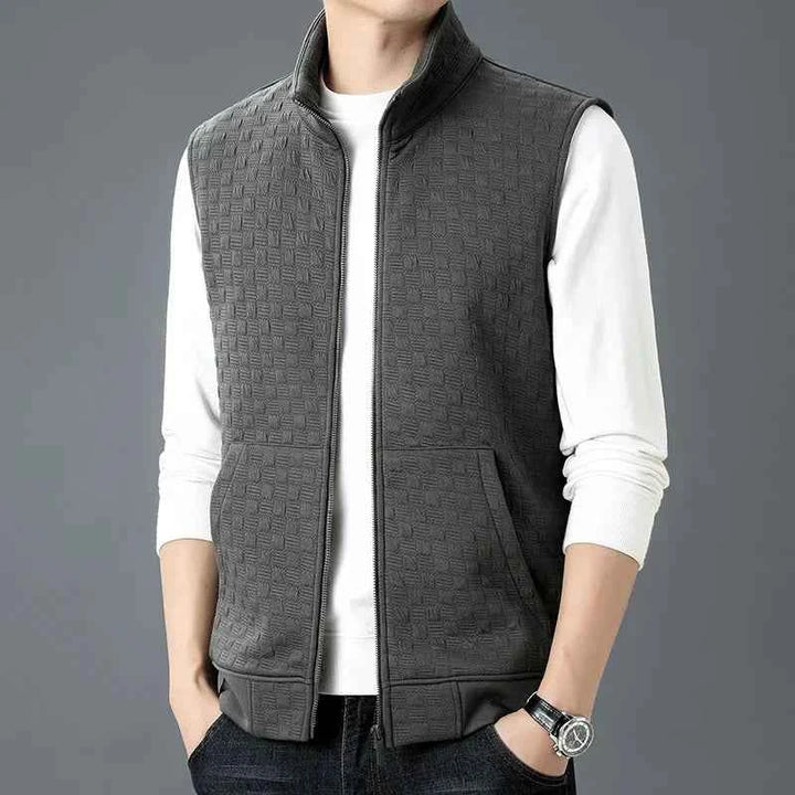 Men's Zip Vest - Stylish and Versatile Outerwear Gray
