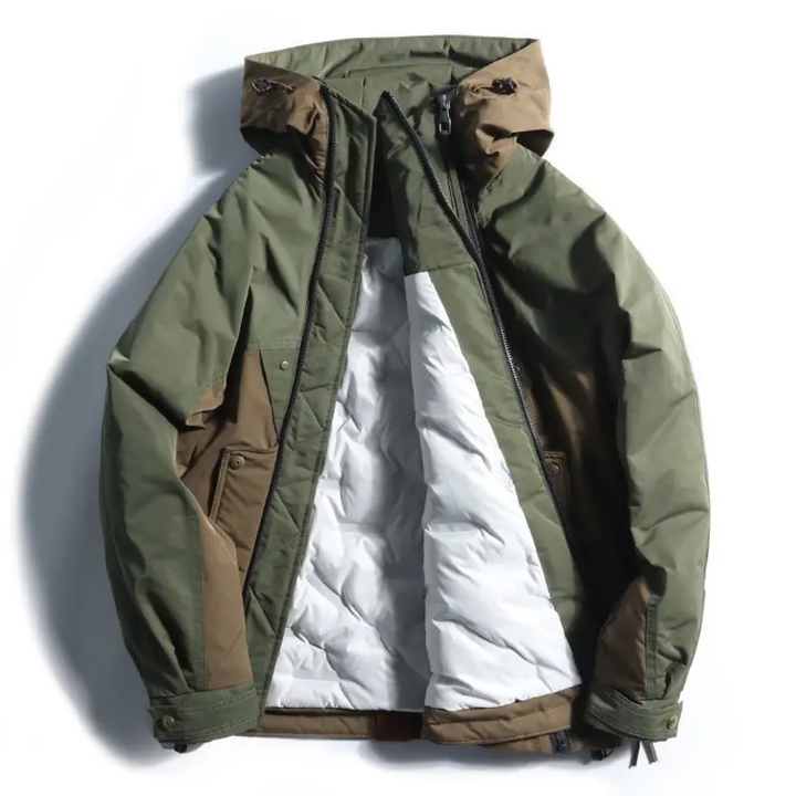 Men's Zipper Down Hooded Jacket