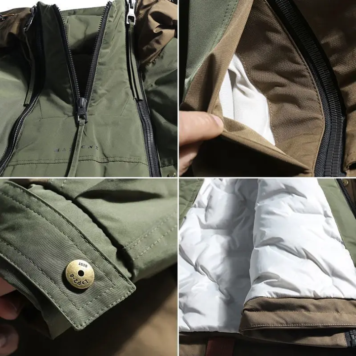 Men's Zipper Down Hooded Jacket