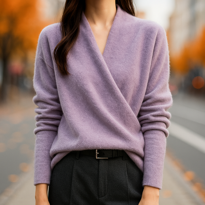 Merino Wool Sweater for Women Violet