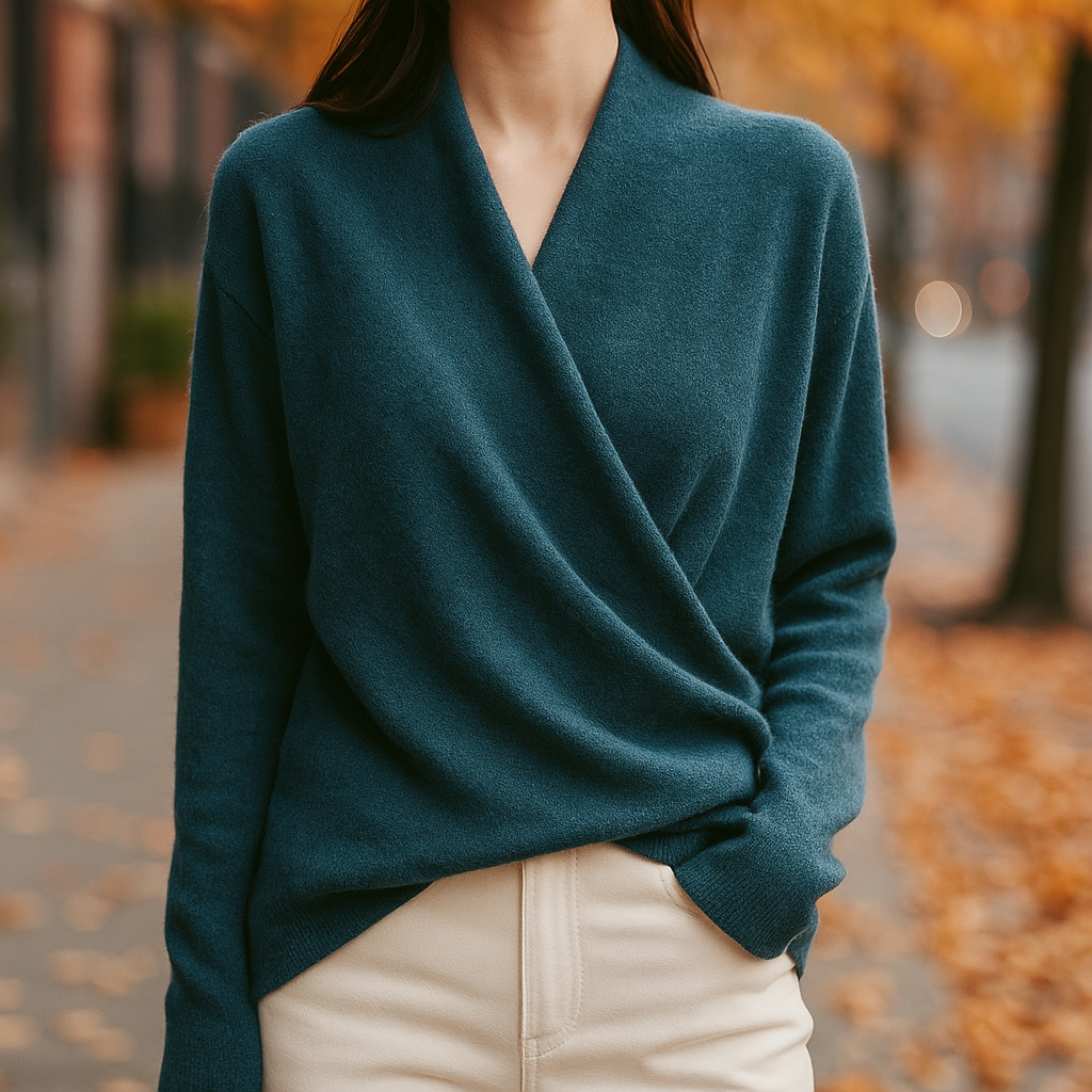 Merino Wool Sweater for Women Navy