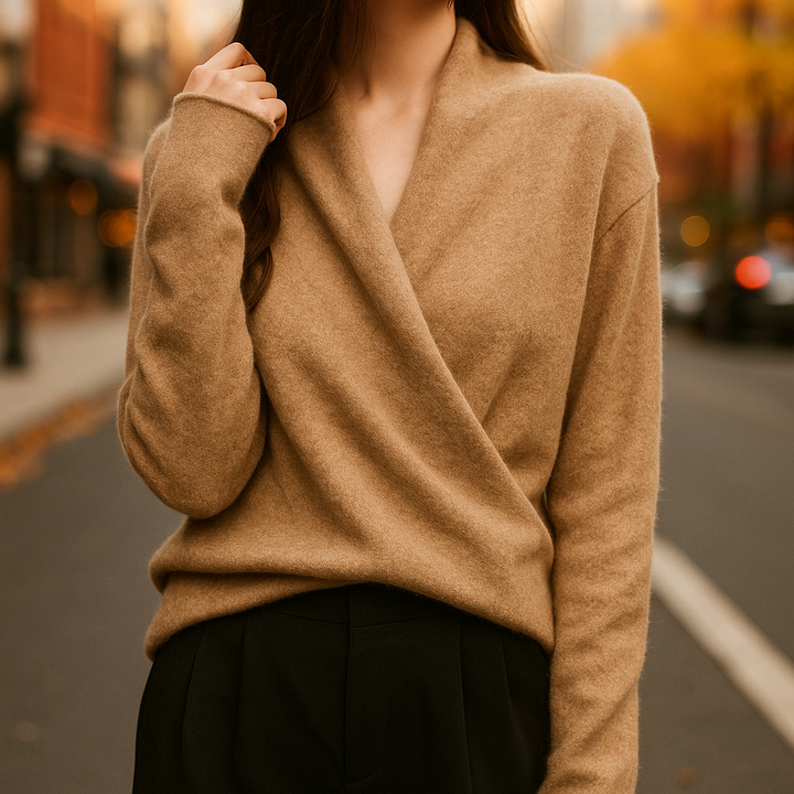 Merino Wool Sweater for Women Camel
