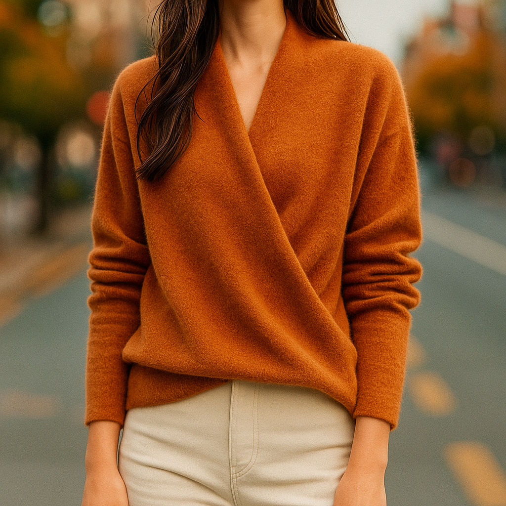 Merino Wool Sweater for Women Terracota