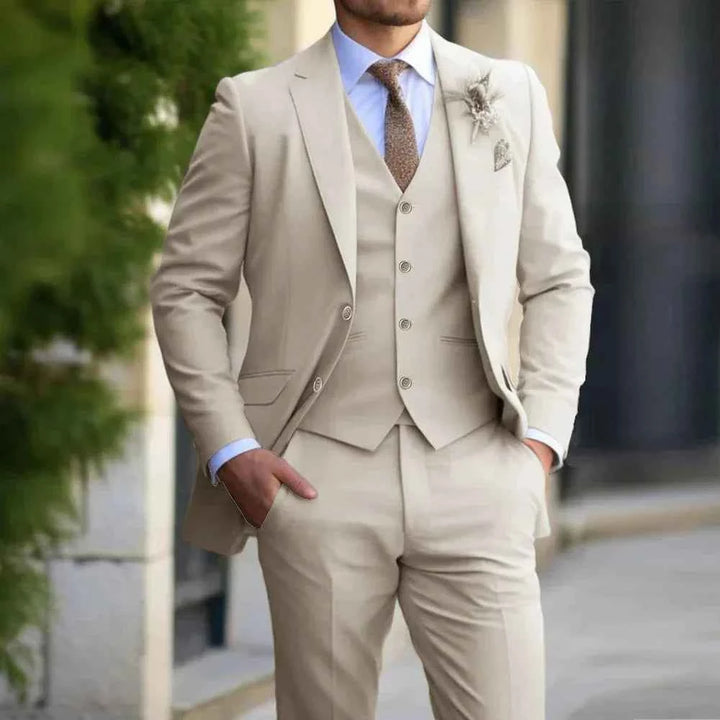 Men's Elegant 3-Piece Suit – Timeless Sophistication for Any Occasion Beige