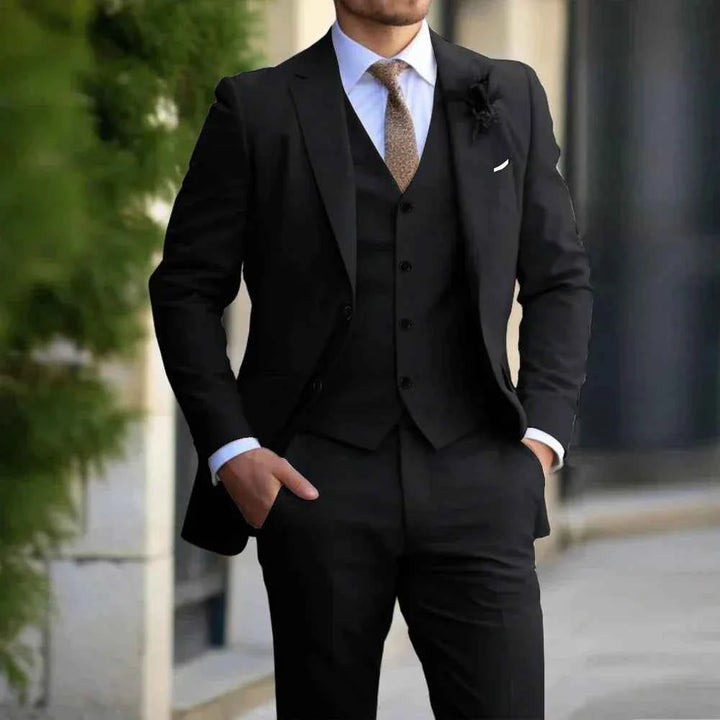Men's Elegant 3-Piece Suit – Timeless Sophistication for Any Occasion Black