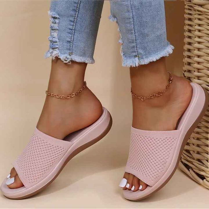 Mesh Sandals | Women's Breathable Mesh Design Footwear Light Pink