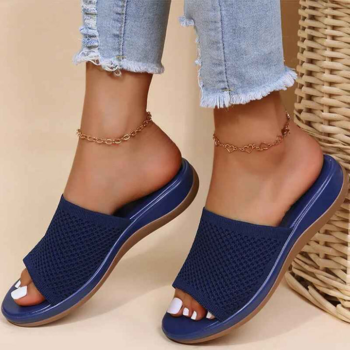 Mesh Sandals | Women's Breathable Mesh Design Footwear Deep Blue