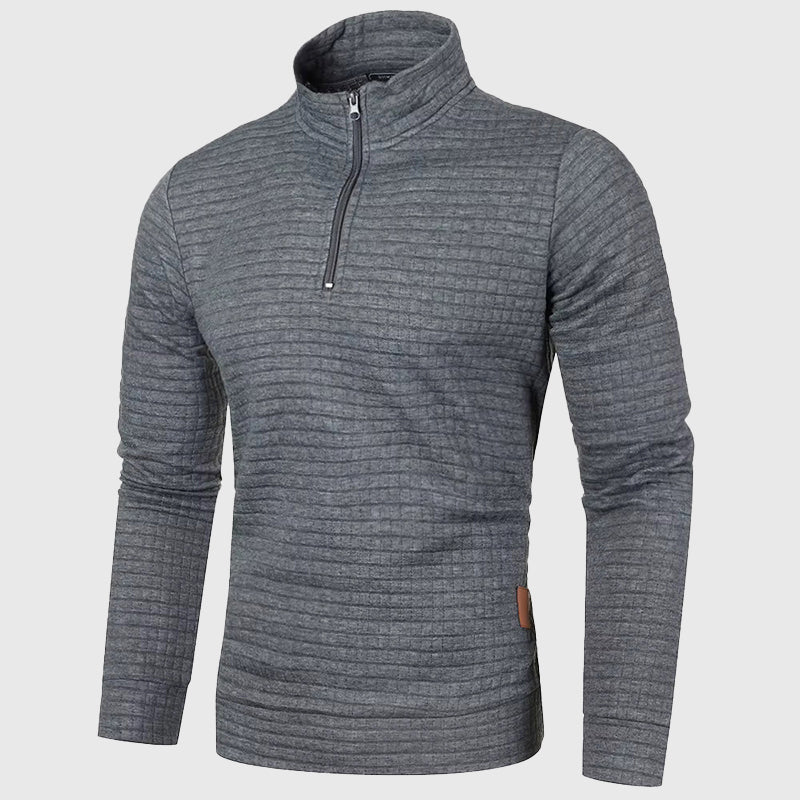 Men's Waffle Knit Quarter-Zip Sweatshirt