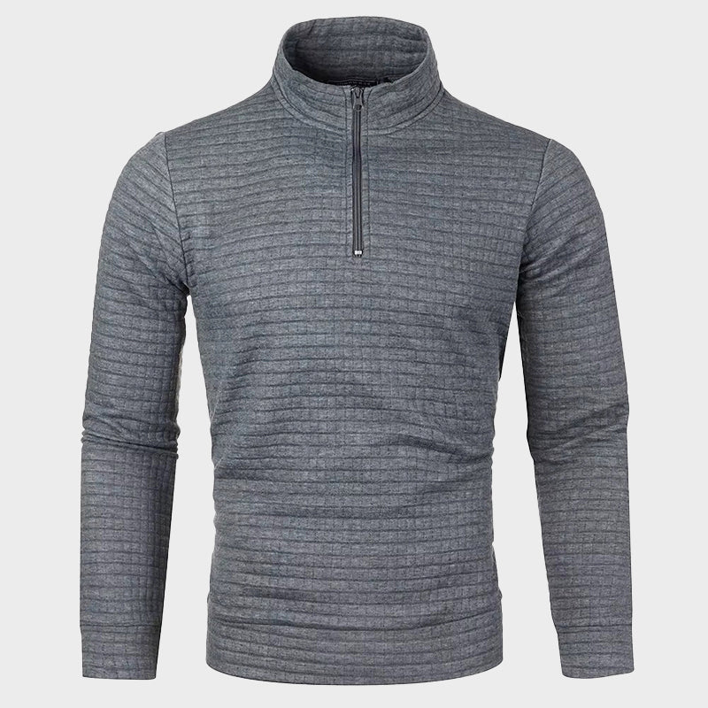 Men's Waffle Knit Quarter-Zip Sweatshirt