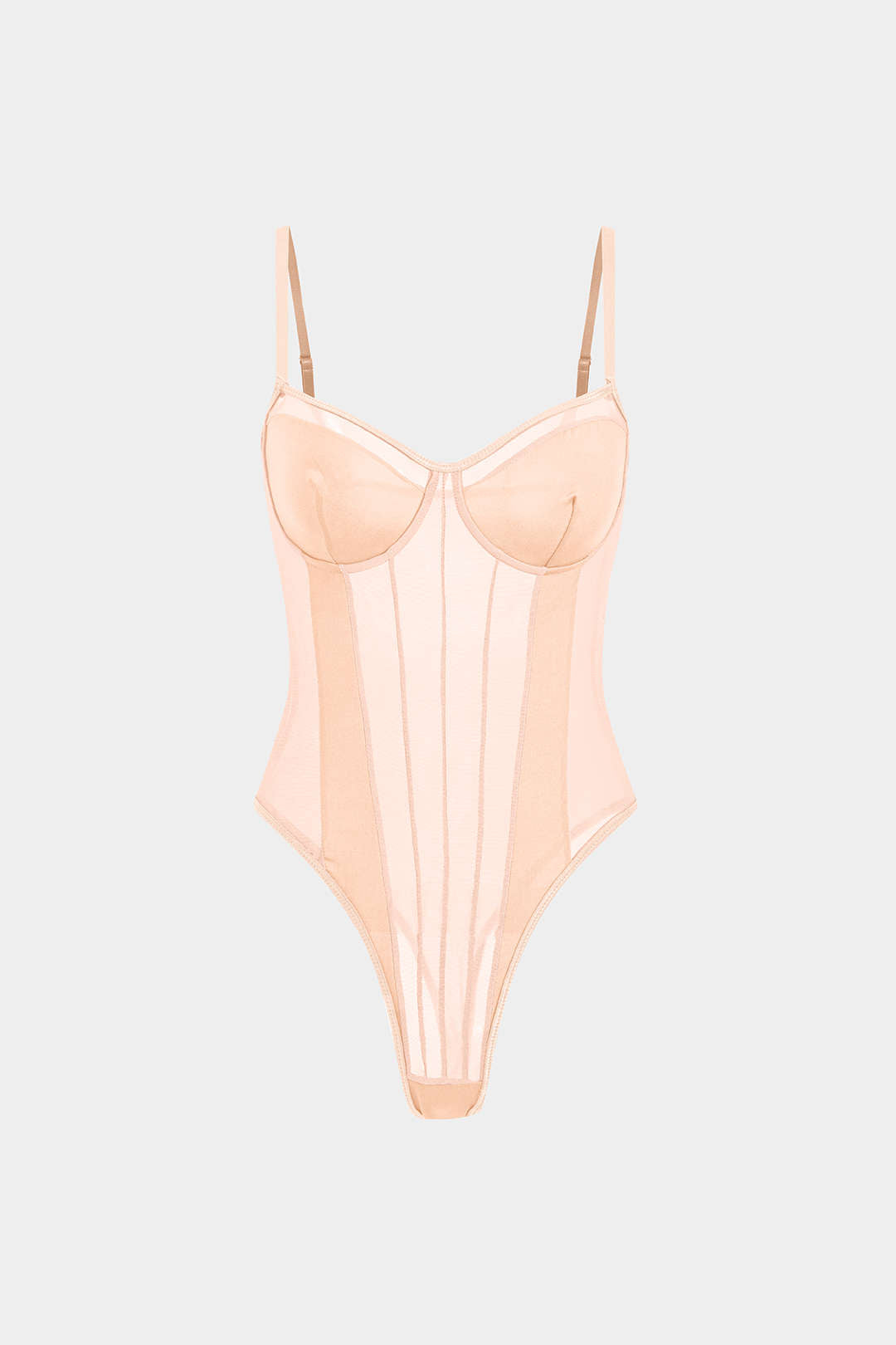 Sophia | Women's Mesh and Patchwork Bodysuit, Elegant Silhouette Pink