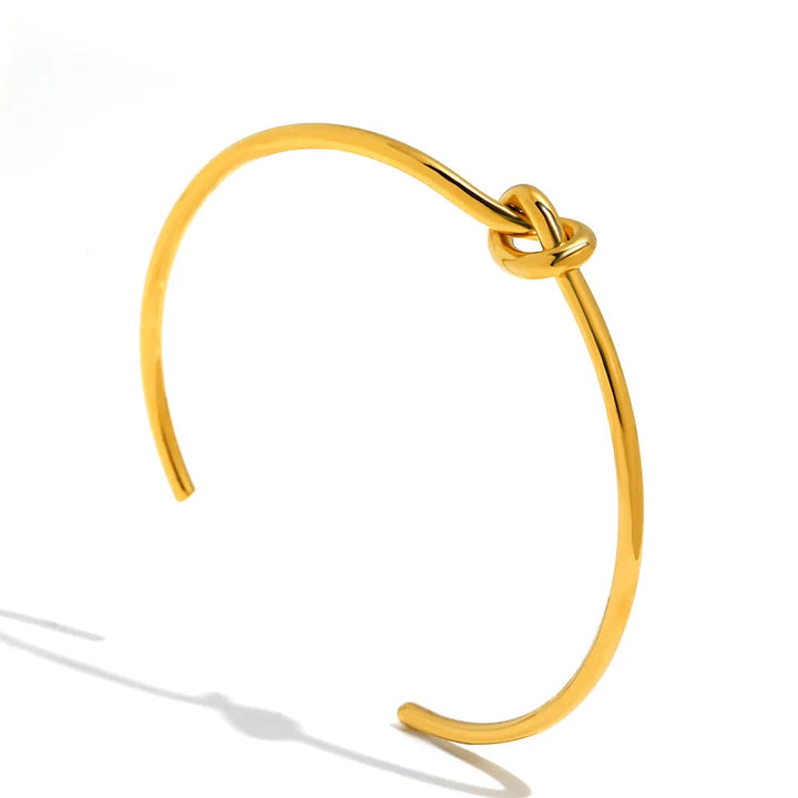 Minerva | Women's Gold Cuff Bracelet - Vintage Twisted Knot Design