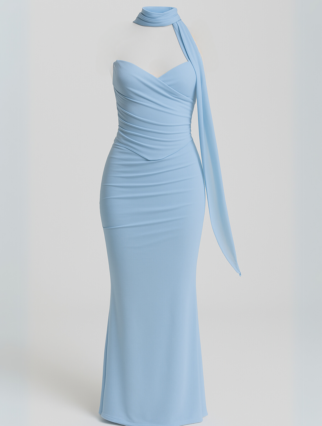 Mireille | Women's Strapless Maxi Dress with Choker Detail