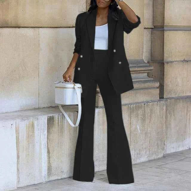 Women's Two-Piece Blazer Set Black