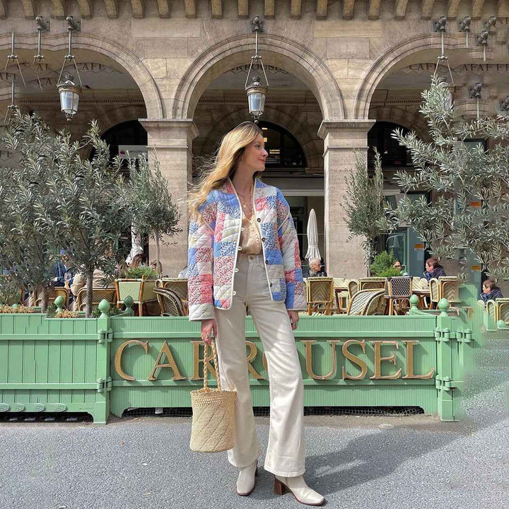 Chic Women's Printed Blazer Multicolor