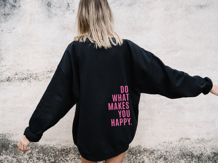 Women's Regular Fit Hoodie – Long Sleeves – Comfortable Casual Style with Motivational Back Print