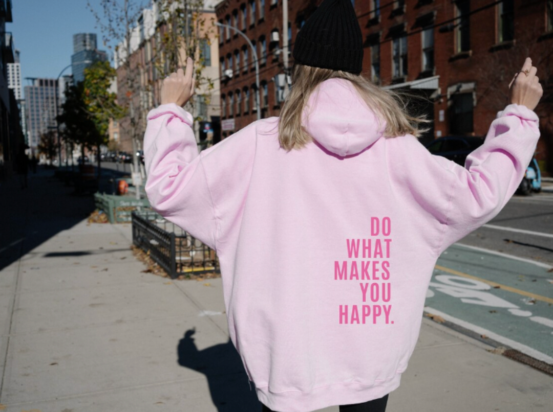 Women's Regular Fit Hoodie – Long Sleeves – Comfortable Casual Style with Motivational Back Print