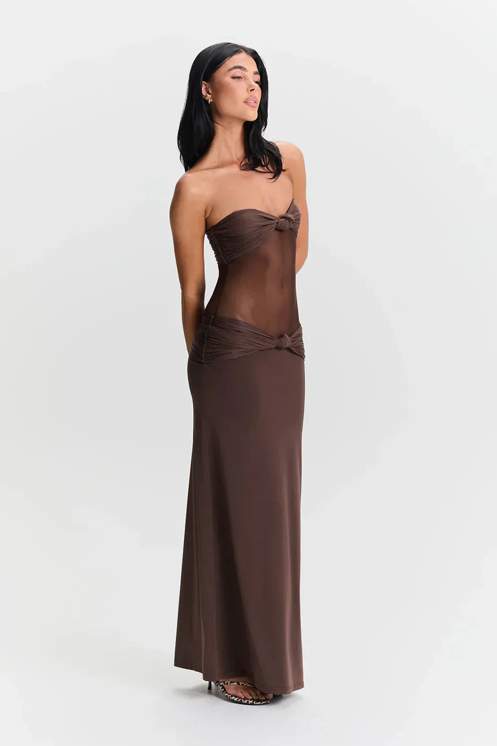 Nadine | Women's Elegant Mesh Maxi Dress