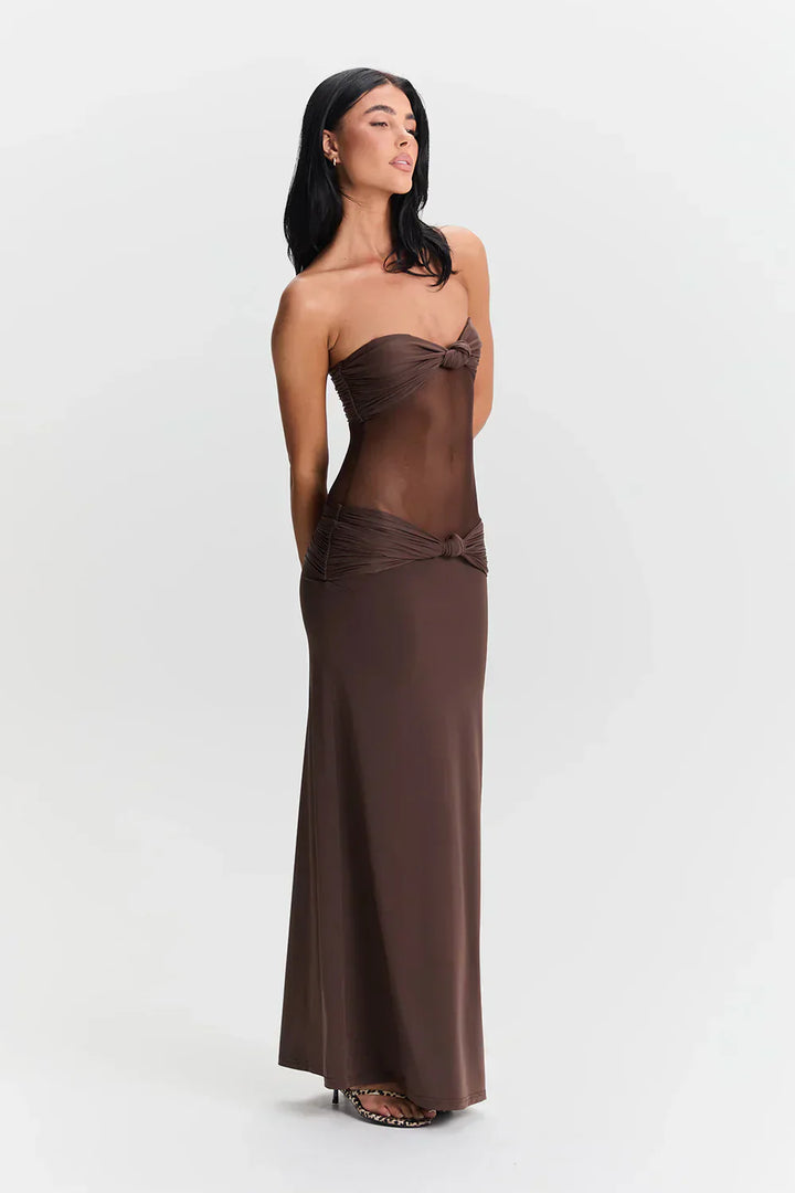 Nadine | Women's Elegant Mesh Maxi Dress