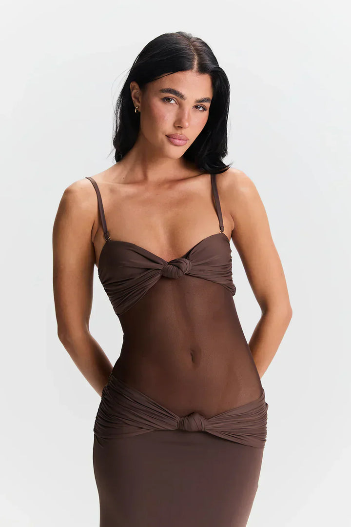 Nadine | Women's Elegant Mesh Maxi Dress