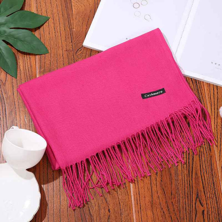 New Designer Brand Women Scarf Shawls Lady Wraps Foulard Neck Scarves Rose red