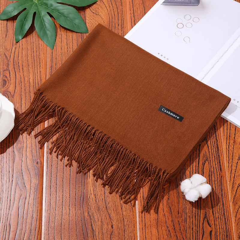 New Designer Brand Women Scarf Shawls Lady Wraps Foulard Neck Scarves Dark camel