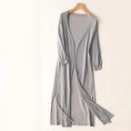 Women's Casual Relaxed Fit Long Cardigan Gray