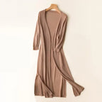 Women's Casual Relaxed Fit Long Cardigan Khaki
