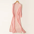 Women's Casual Relaxed Fit Long Cardigan Pink