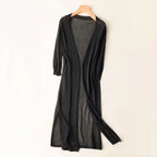 Women's Casual Relaxed Fit Long Cardigan Black