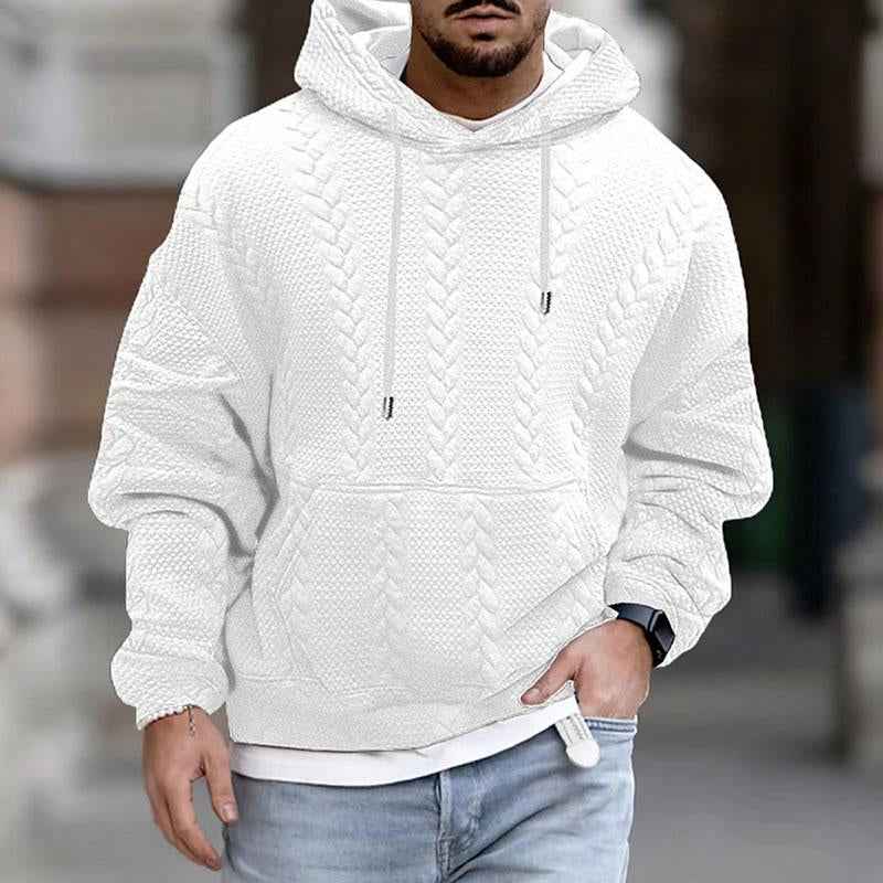 Men's Cable Knit Pullover Hoodie