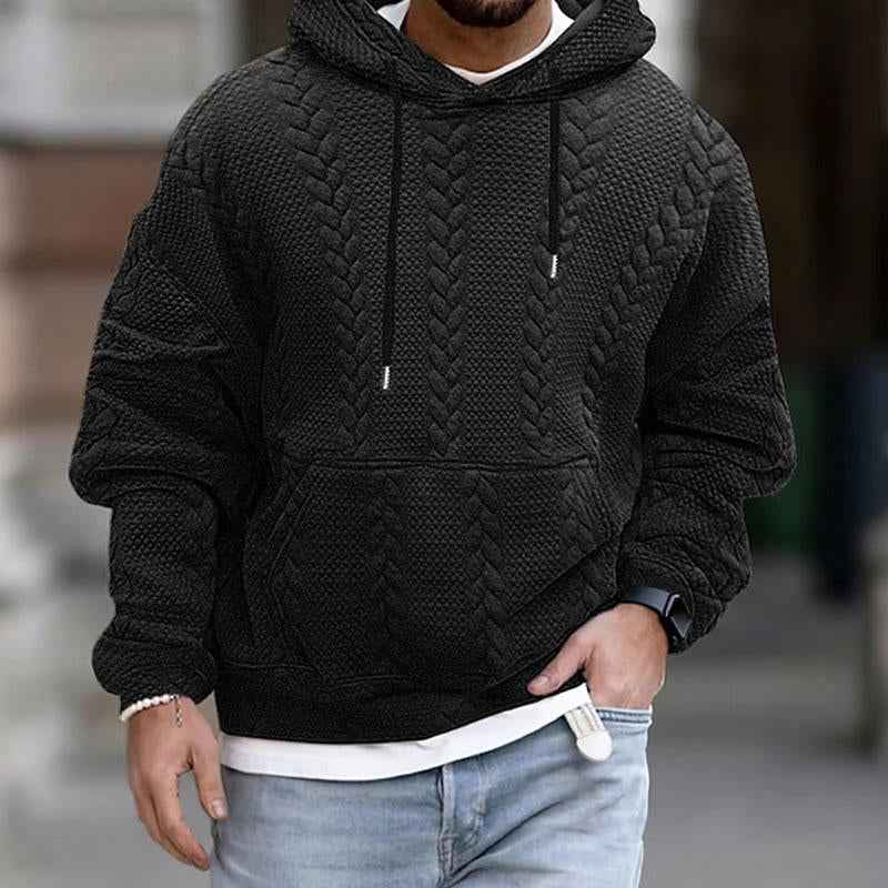 Men's Cable Knit Pullover Hoodie