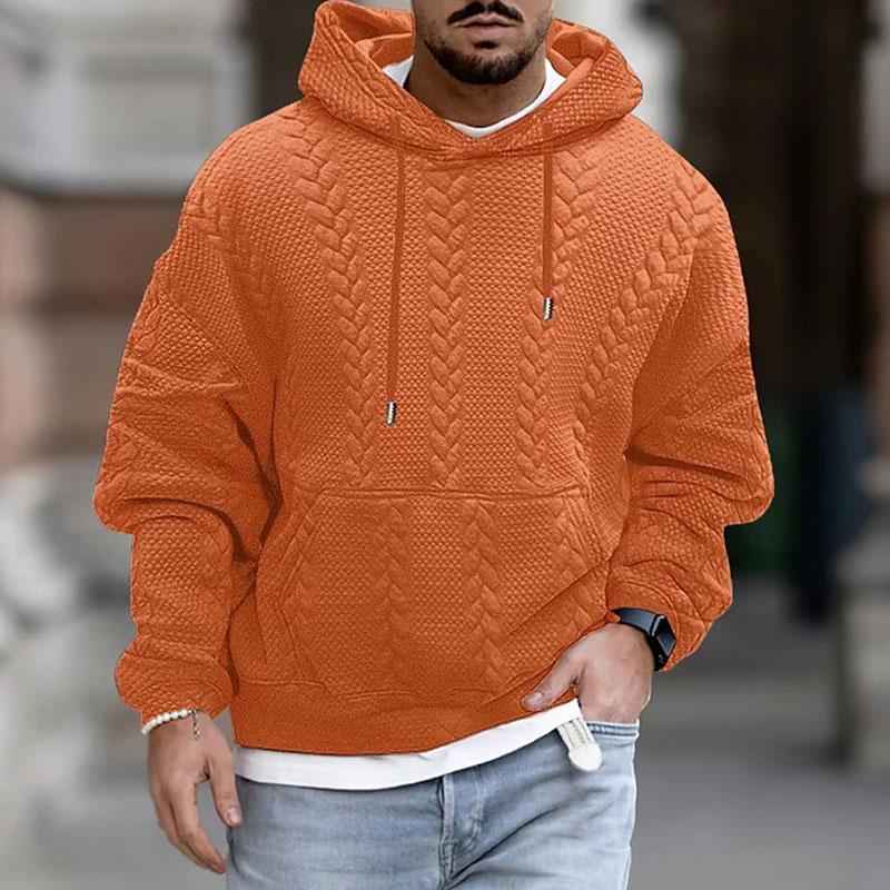 Men's Cable Knit Pullover Hoodie