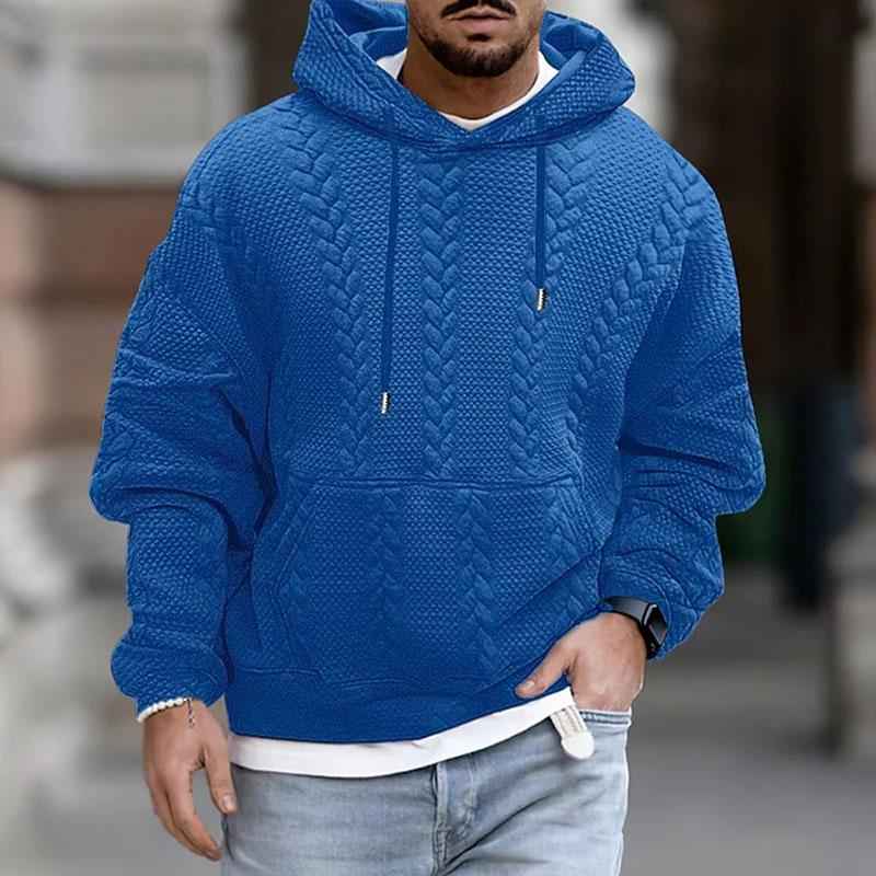 Men's Cable Knit Pullover Hoodie