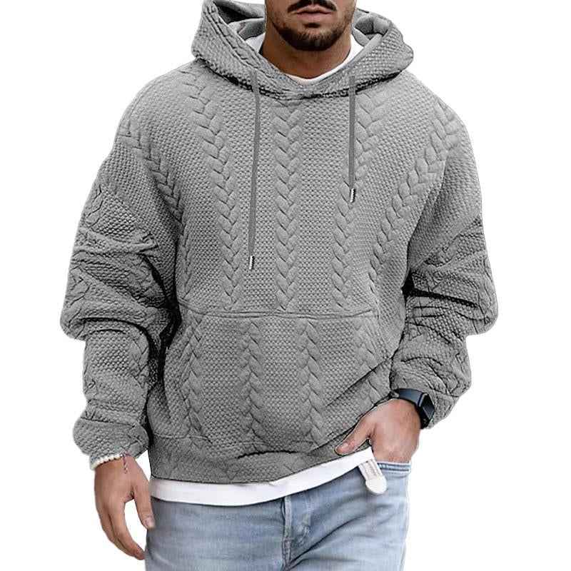 Men's Cable Knit Pullover Hoodie