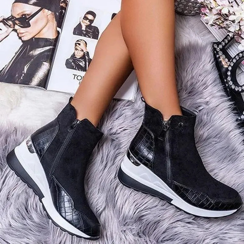 Women's Orthopedic Ankle Boots for Comfort and Support Black