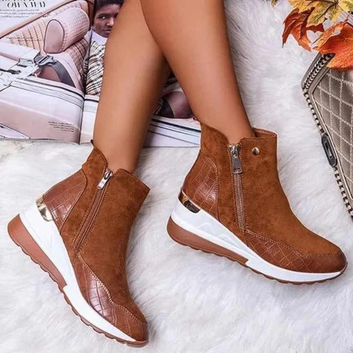 Women's Orthopedic Ankle Boots for Comfort and Support Brown