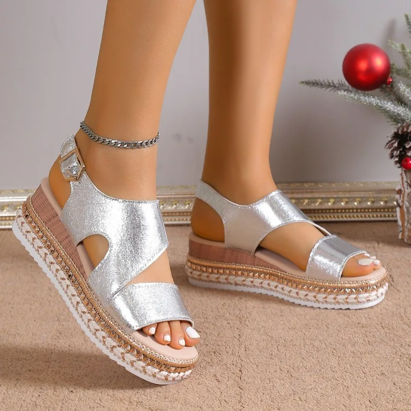 Karen | Glamour Platform Sandals Silver (Almost sold out)
