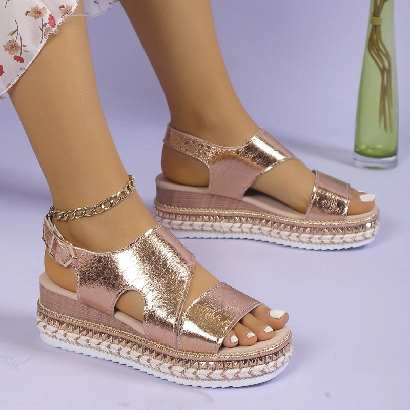 Karen | Glamour Platform Sandals Gold (Almost sold out)