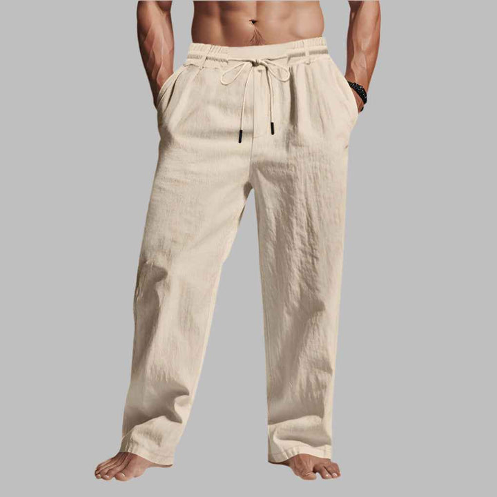 Men's Relaxed Fit Pants with Adjustable Waist Drawstring
