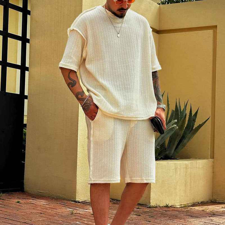 Men's Relaxed Fit Tracksuit – Breathable T-shirt and Shorts Set