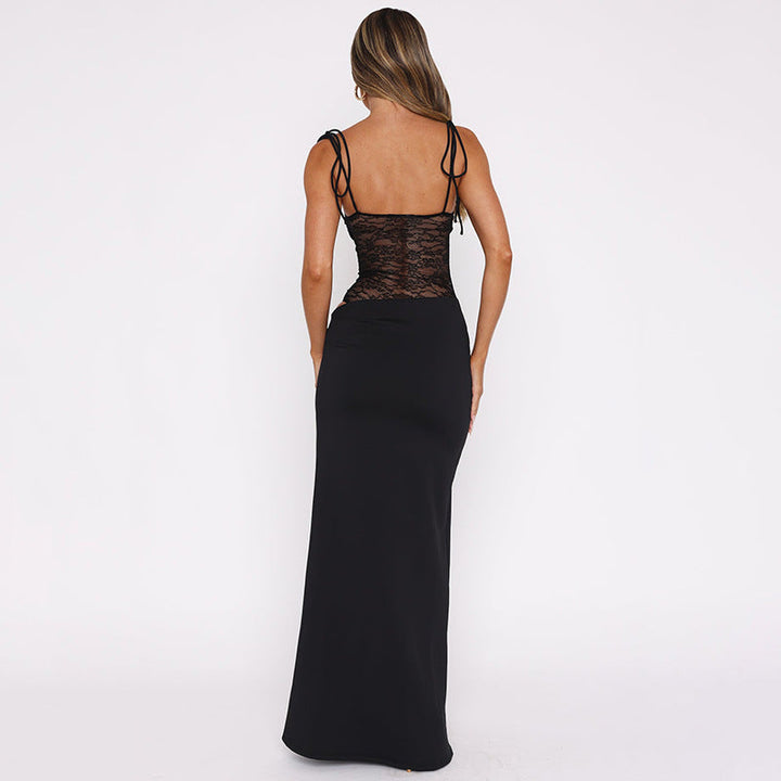 Elegant Maxi Dress with Lace Detail for Women