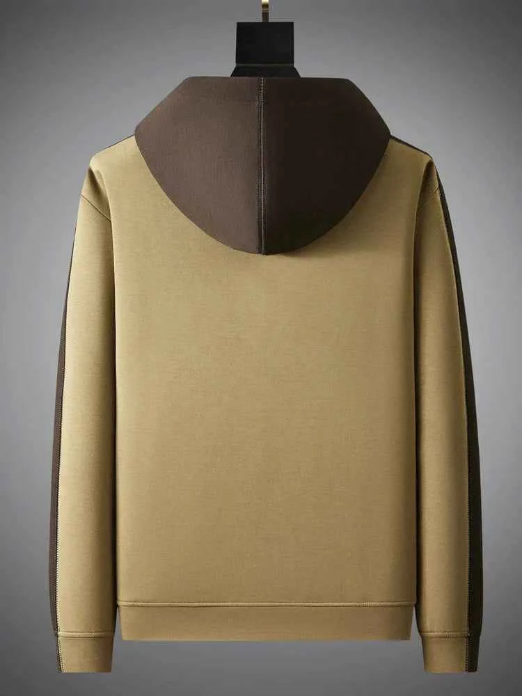Men's Two-Tone Hoodie – Relaxed Fit – Cotton Blend – Drawstring Hood – Long Sleeve
