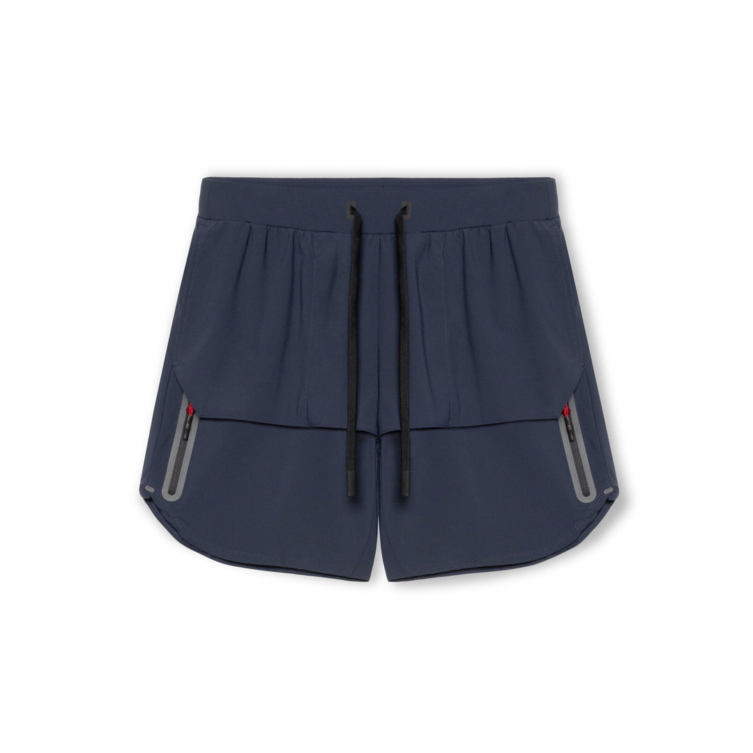 Men's Breathable Sport Shorts – Relaxed Fit, Zipper Pockets, Adjustable Waistband Navy Blue