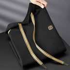 Men's Regular Fit Hoodie – Soft Knit Fabric – Drawcord Hood – Embroidered Design Black