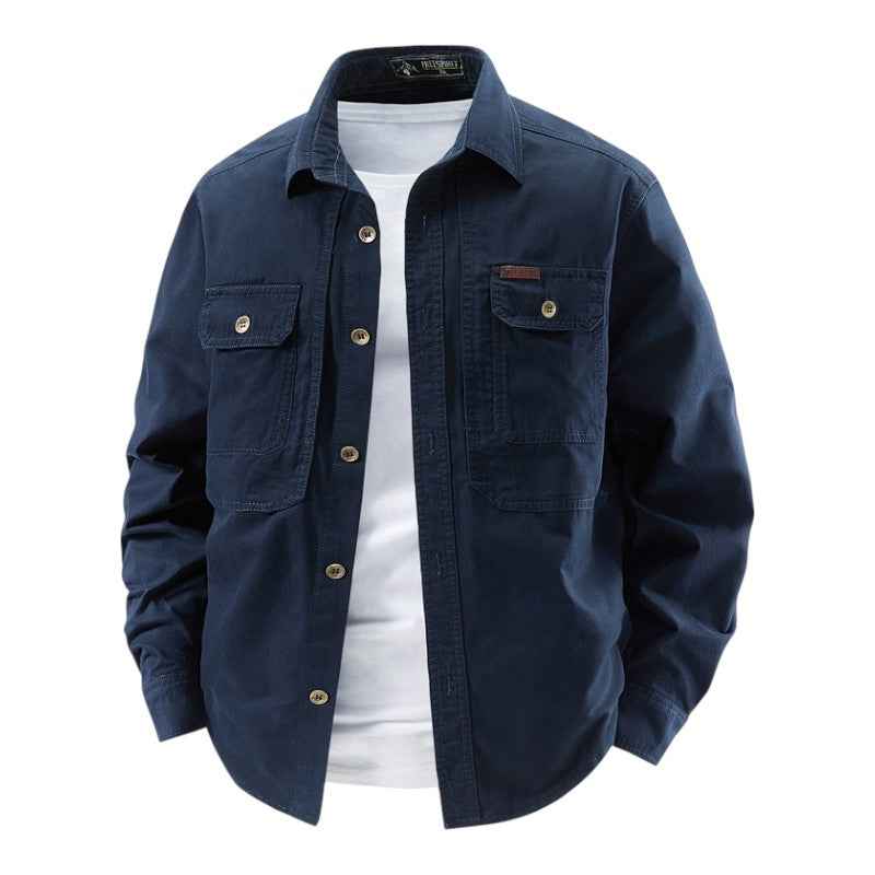 Men's Cotton Dockside Work Shirt Blue