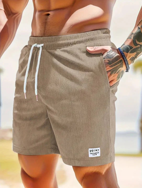 Men's Casual Drawstring Shorts for Comfort and Style Khaki