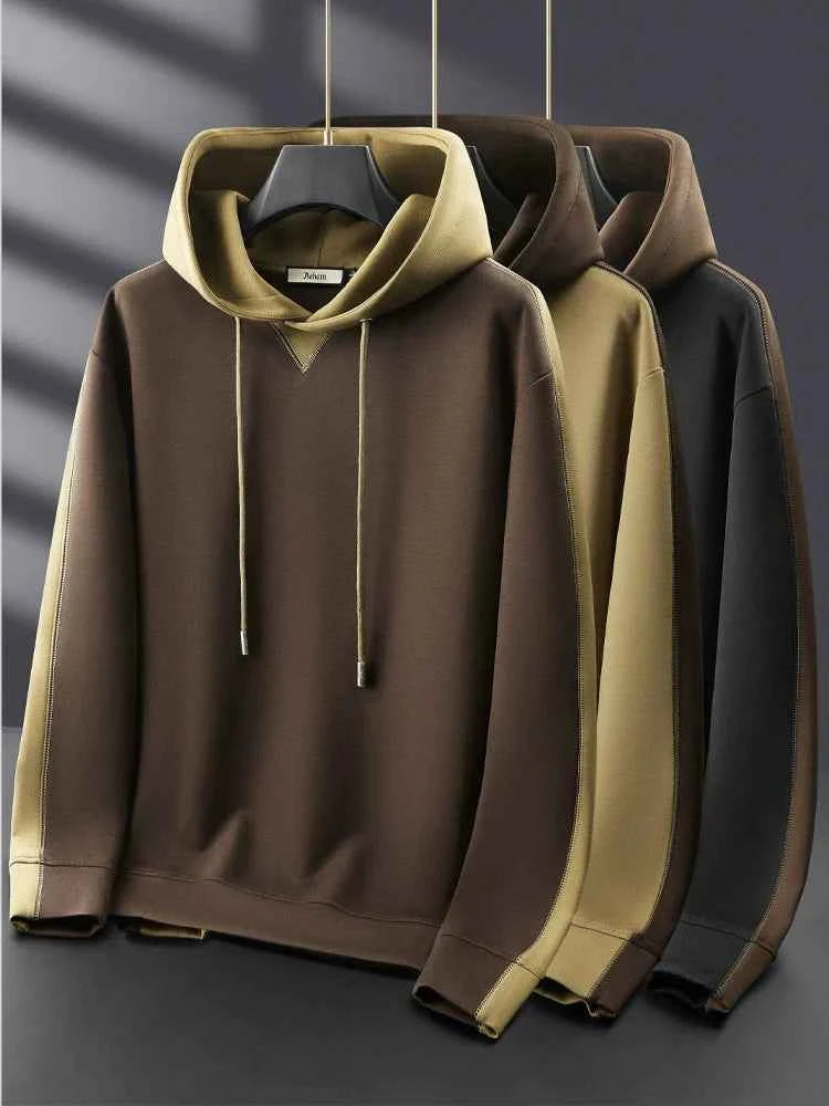 Men's Two-Tone Hoodie – Relaxed Fit – Cotton Blend – Drawstring Hood – Long Sleeve